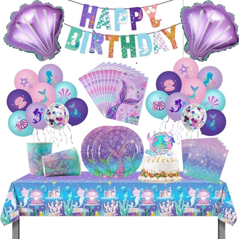 Cotillón Globos Decorativos Cumpleaños Sirena-0