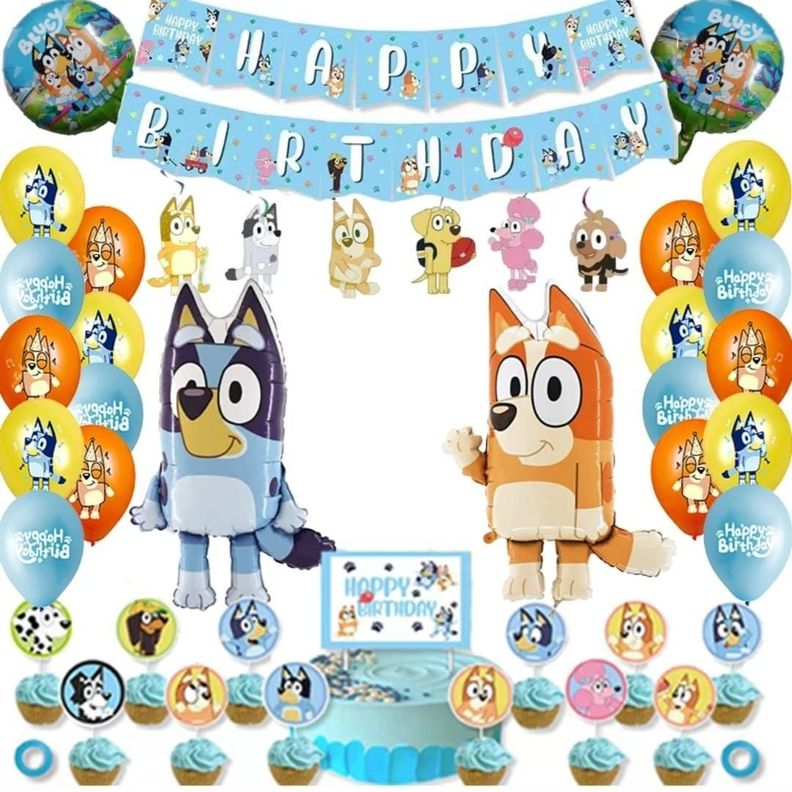 Set Decorativo Cumpleaños Bluey y Bingo-0