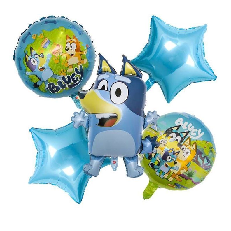 Set de globos Bluey y Bingo 5 piezas-0