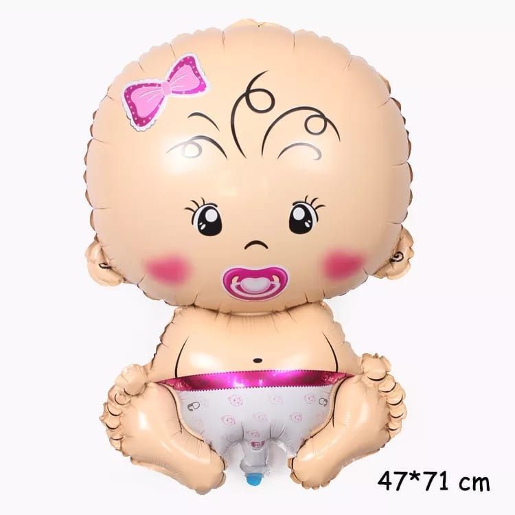 Set Globos Aluminio Baby Shower Niña 6pzas-1