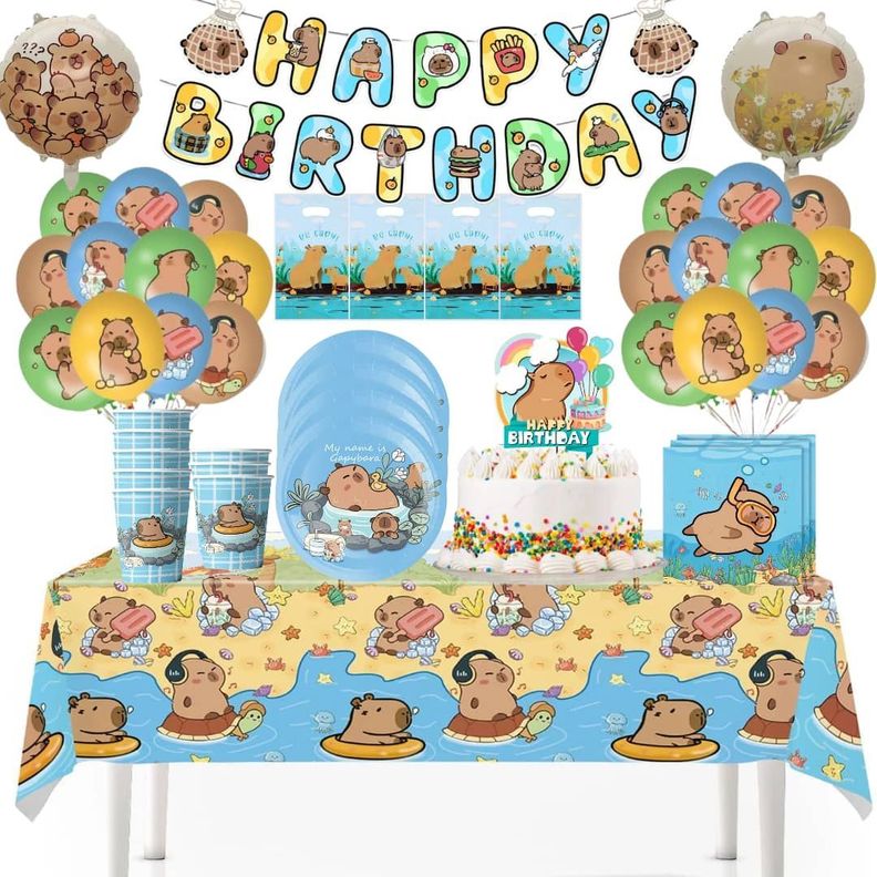 Cotillón Globos Decorativo Cumpleaños Capibara-0