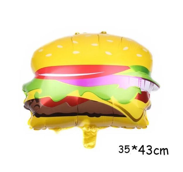 Set Globos Aluminio Fast Food Donust ,Pastelito, Hamburguesa 6 piezas-1