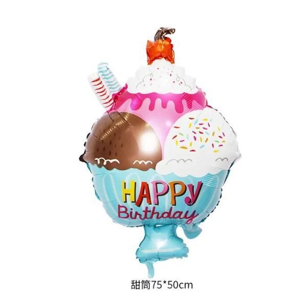 Set Globos Aluminio Fast Food Donust ,Pastelito, Hamburguesa 6 piezas-2