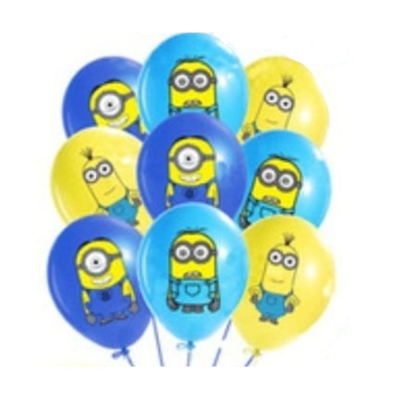 Set de Globos Latex más Banderín Minions -1