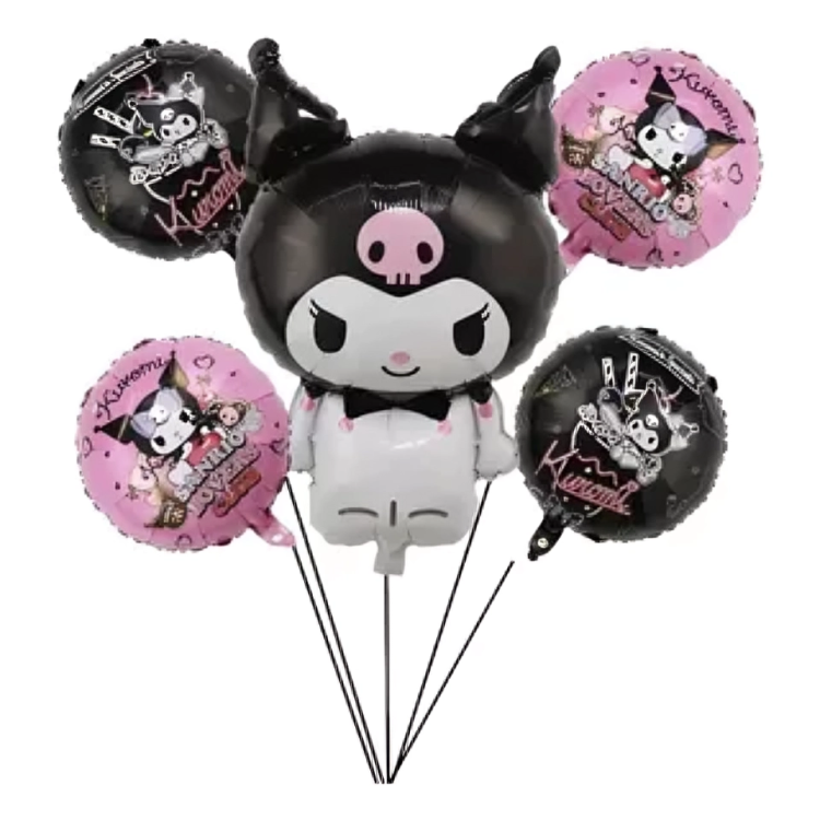 Set Globos Aluminio Kuromi 5 piezas (rosa)-0