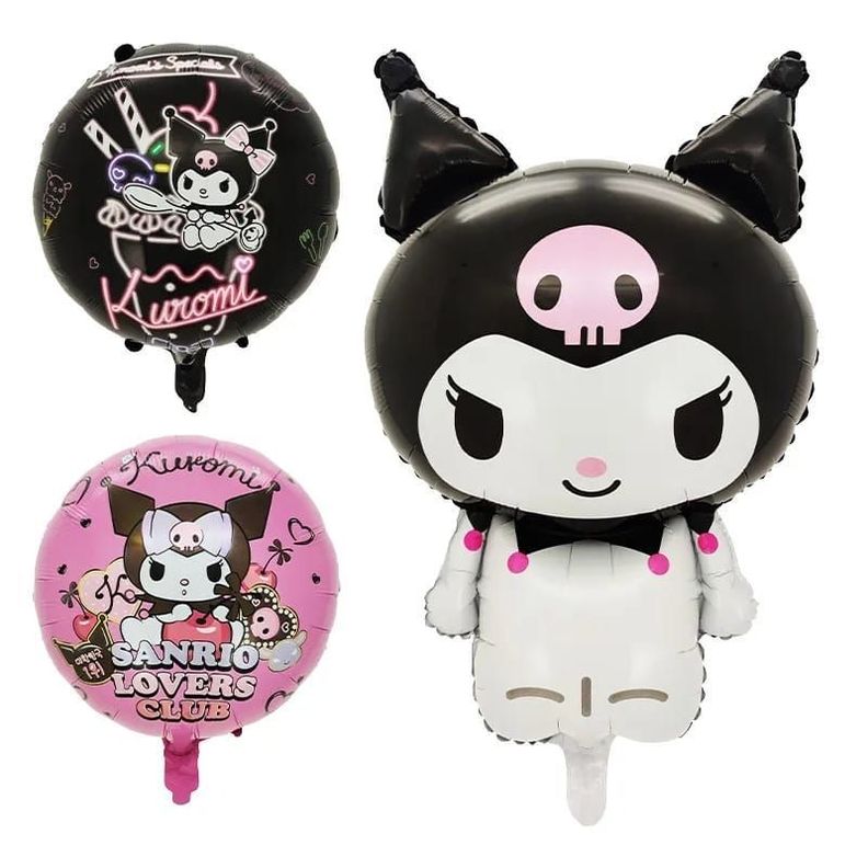 Set Globos Aluminio Kuromi 5 piezas (rosa)-1
