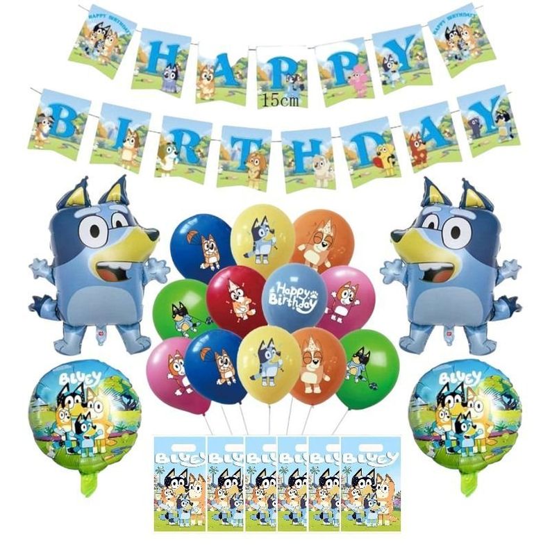 Set Globos Decorativo + Bolsas Bluey y Bingo-0