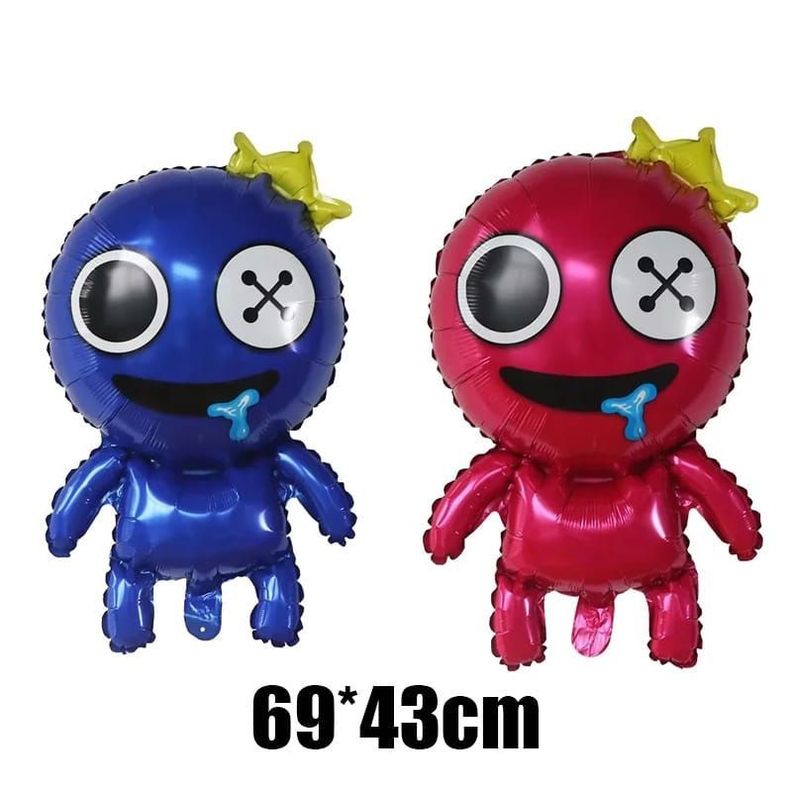 Set de globos mas banderín Rainbow Friends (rosa y azul)-1