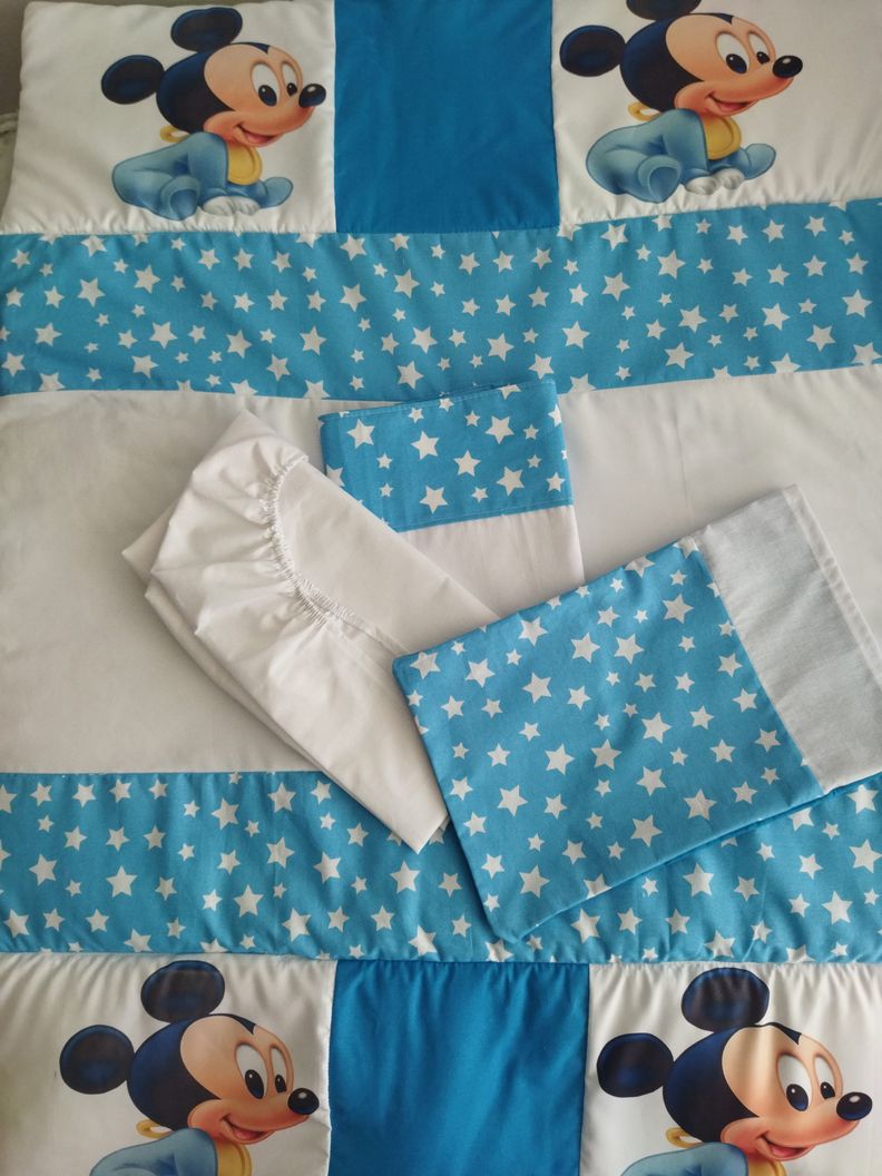 JUEGO DE SABANAS + COBERTOR CUNA COLECHO CON ESTAMPADO-1