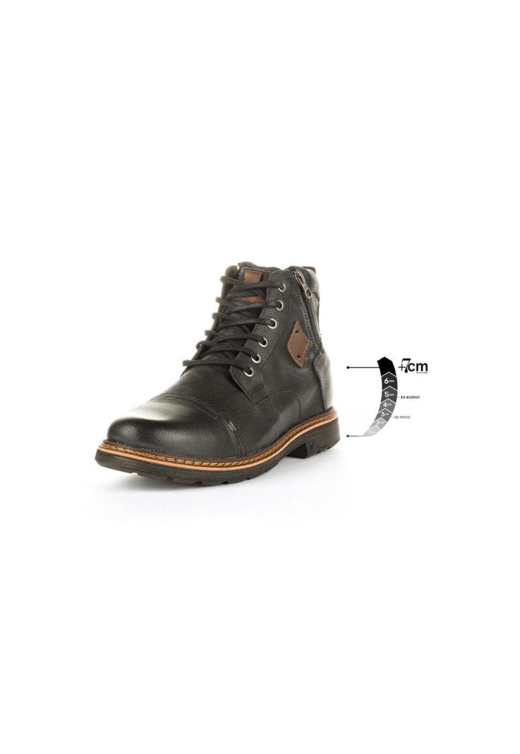 Botín Hombre Highlander Negro Max Denegri +7cms-0