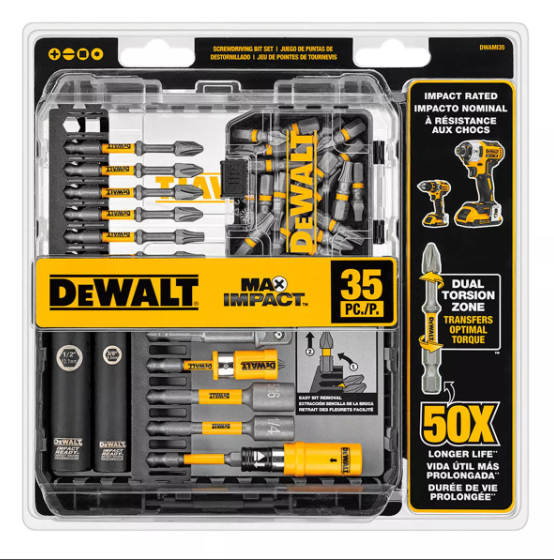 Set 35 piezas max impactt con caja toughcase dwami35 dewalt-0