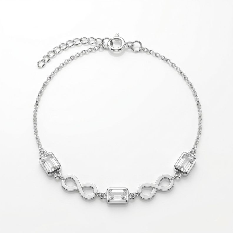 Pulsera Infinito Circón Elegante Plata 925
