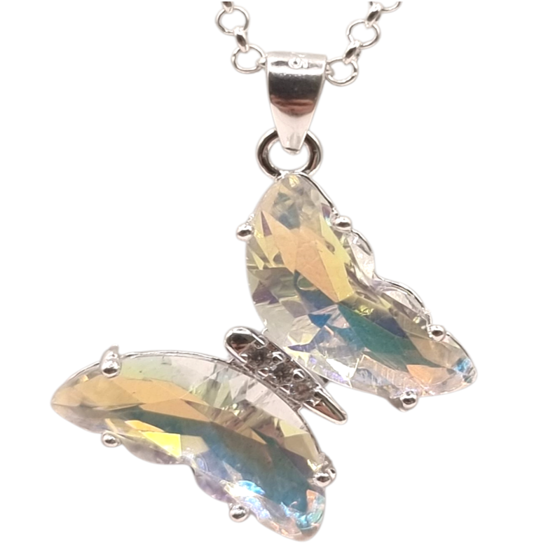 Collar Mariposa con Cristal Austriaco en Plata 925