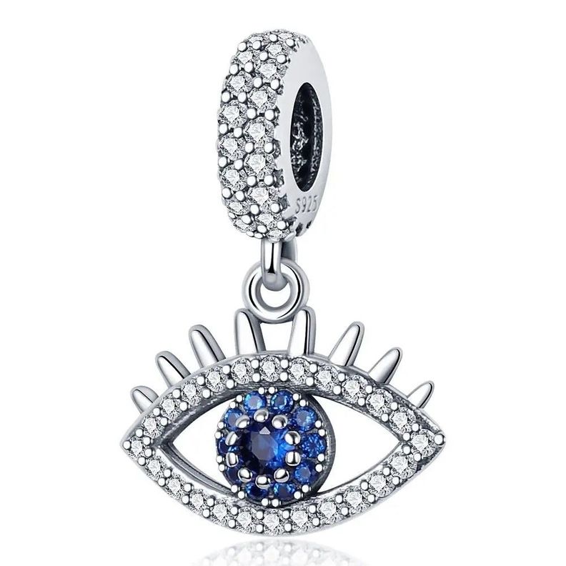 Charm Dije Ojo Turco Circon Azul Plata 925