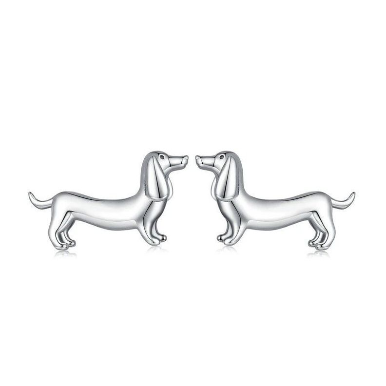 Aros Perrito Salchicha Dachshund en Plata 925