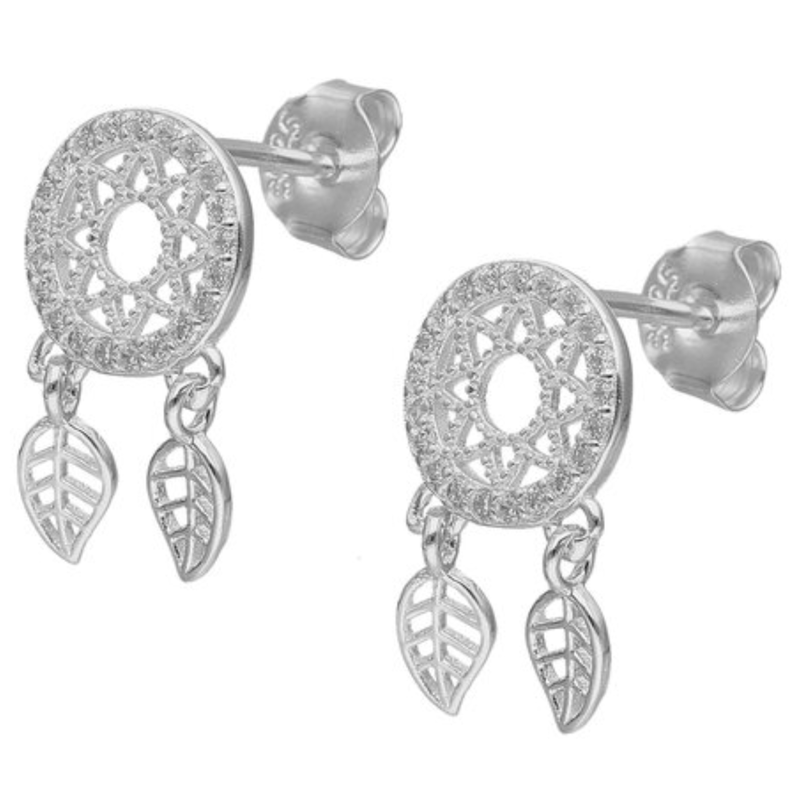 Aros Atrapasueños Circones Brillantes en Plata 925