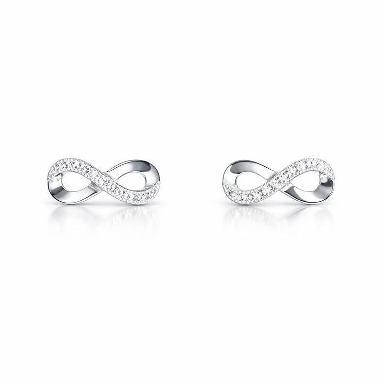 Aros Infinito Circones Brillantes en Plata 925