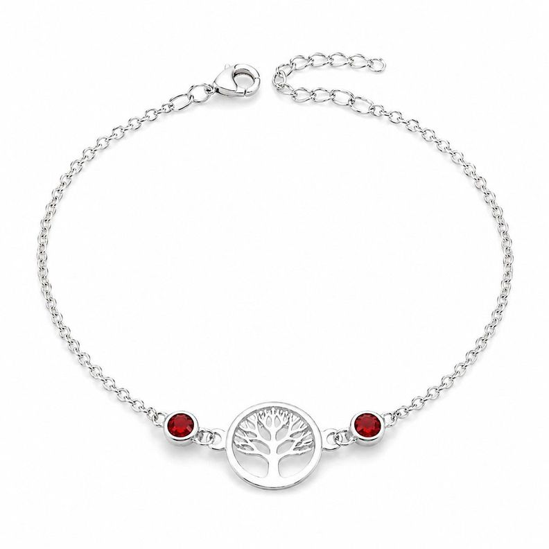 Pulsera Arbol de la Vida Cristales Plata Ley 925