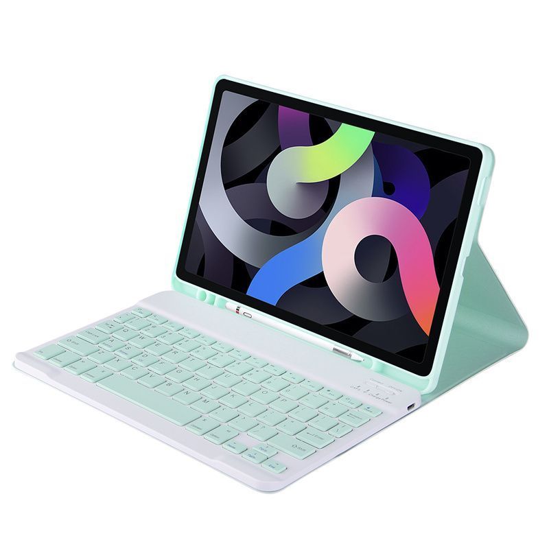 Para IPAD 10.2 Funda Verde claro Con teclado Magnético-0