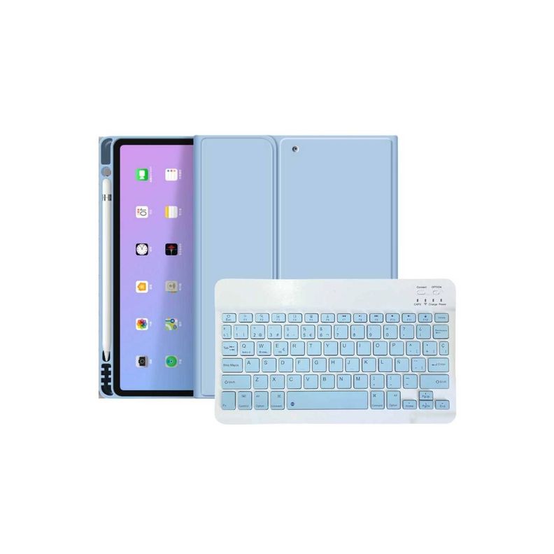 Funda Protector Celeste Con teclado Para IPAD 10.9 (2022)-1