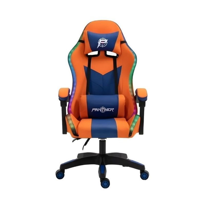 Silla Gamer Panther Profesional RGB con Vibración Naranja-1