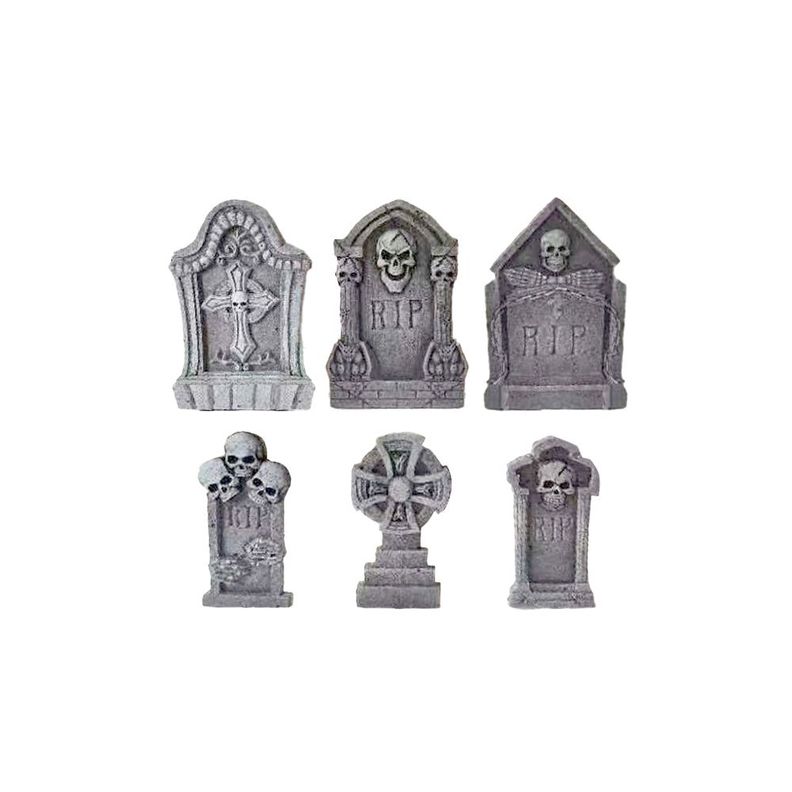 Pack de 6 Lápidas Halloween Frank & Mortis