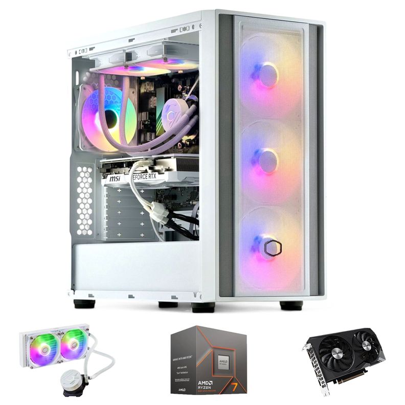 PC GAMER Blanco AMD RYZEN 7 7700X 32Gb DDR5 1Tb RTX 5070 12Gb WiFi-0