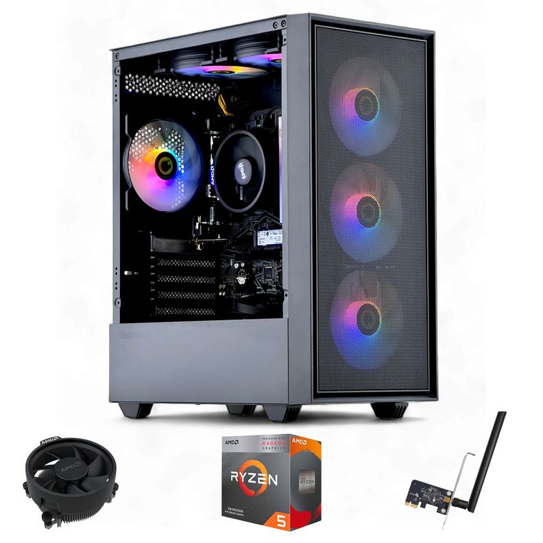 PC GAMER + MONITOR 24 + Perif: AMD RYZEN 7 5700g 16gb 1Tb Vega WiFi 6xFAN-1