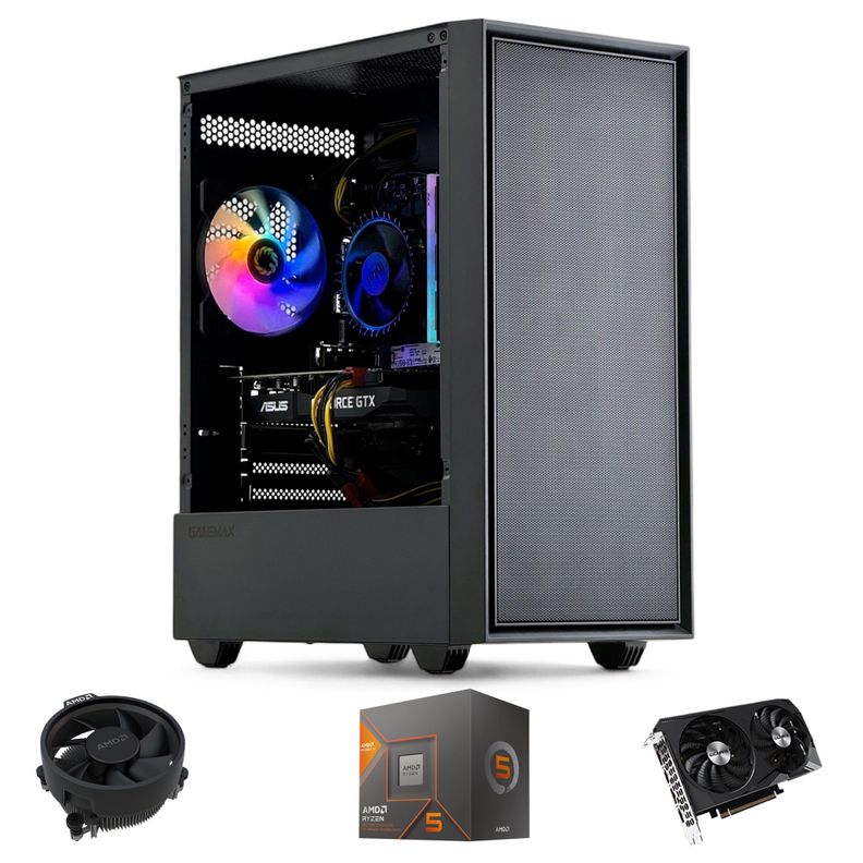 PC GAMER + MONITOR 24 + Perif: AMD RYZEN 5 8400 16gb 1Tb RTX 3050 WiFi-1