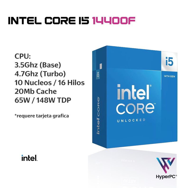 PC GAMER INTEL CORE i5 14400 16gb DDR5 1Tb RTX 3050 WiFi-2
