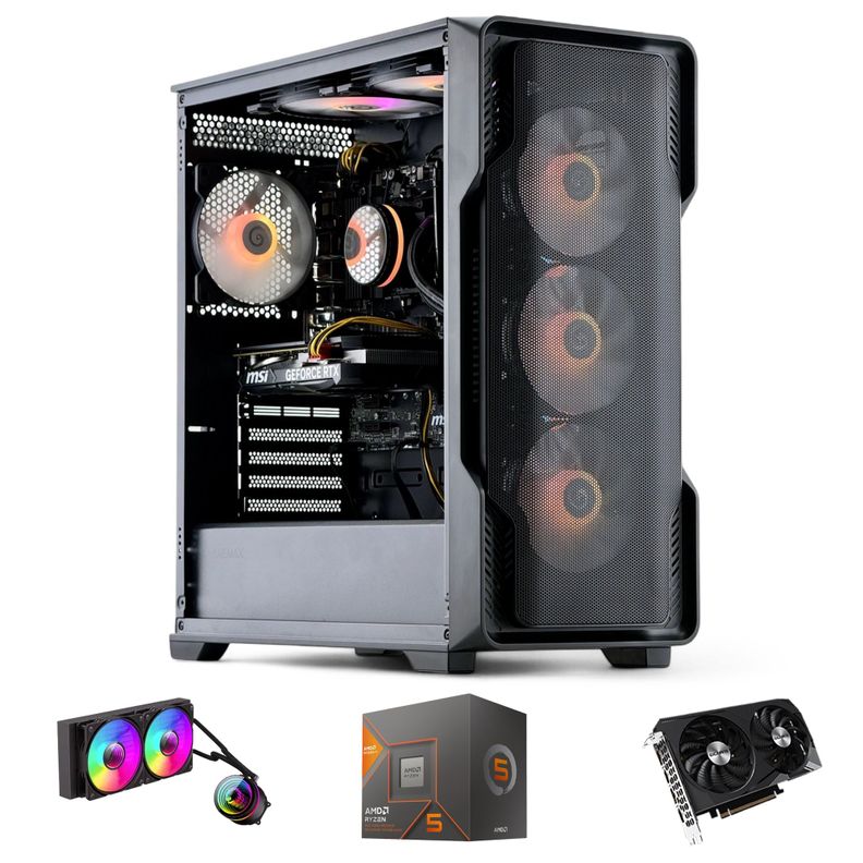 PC GAMER Siege AMD RYZEN 5 8400F 32gb DDR5 1Tb RTX 3060 WiFi-0