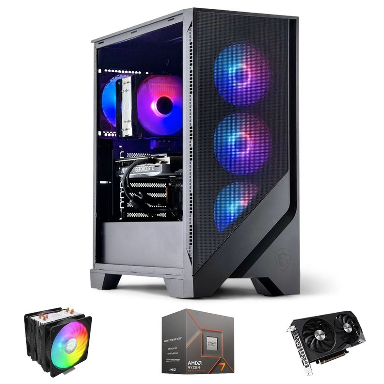 PC GAMER AMD RYZEN 7 7700X 32Gb DDR5 1Tb RTX 3060 WiFi Air-0