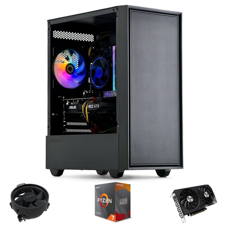 PC GAMER Storm + MONITOR 24 + Perif: AMD RYZEN 7 5700 16gb 1Tb GTX 1650 WiFi-1