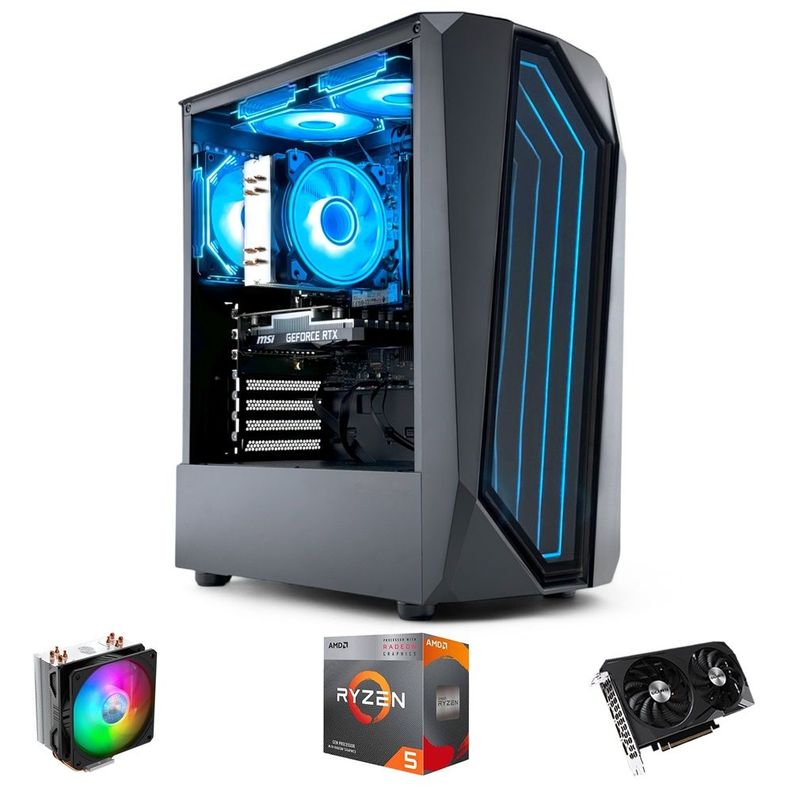 PC GAMER AMD RYZEN 5 5500 16gb 1Tb RTX 4060 WiFi Air-0