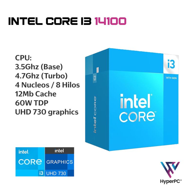 PC mini + MONITOR 22 + Perif: INTEL CORE i3 14100 8gb DDR5 240Gb UHD 730 WiFi-1