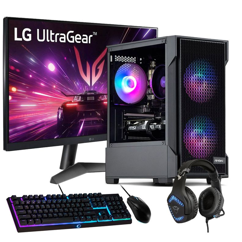 PC GAMER + MONITOR 24 + Perif: AMD RYZEN 5 9600X 32Gb DDR5 1Tb RTX 5060 8Gb Negro