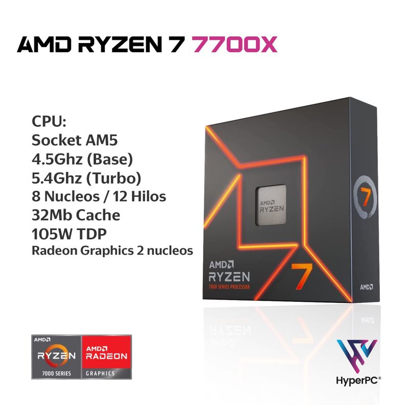 PC GAMER AMD RYZEN 7 7700X 32Gb DDR5 1Tb RTX 5070 12Gb-2