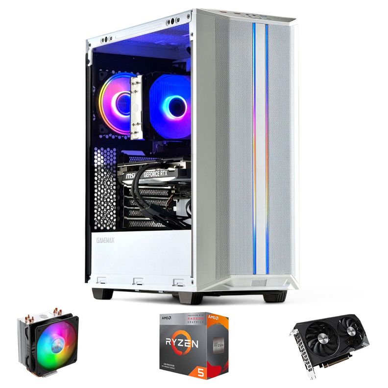 PC GAMER Blanco AMD RYZEN 5 5500 32gb 2Tb RTX 3060 WiFi Air-0
