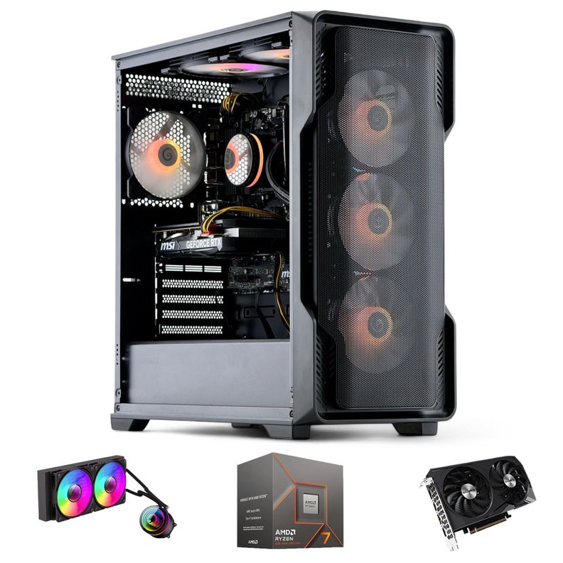 PC GAMER Siege AMD RYZEN 7 8700 32gb DDR5 1Tb RTX 3060 WiFi-0