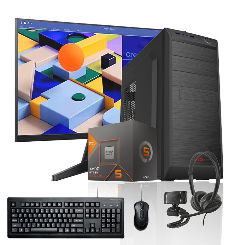 PC + MONITOR 24 + Perif: AMD RYZEN 5 8500G 8gb 500Gb Radeon 740M WiFi-0
