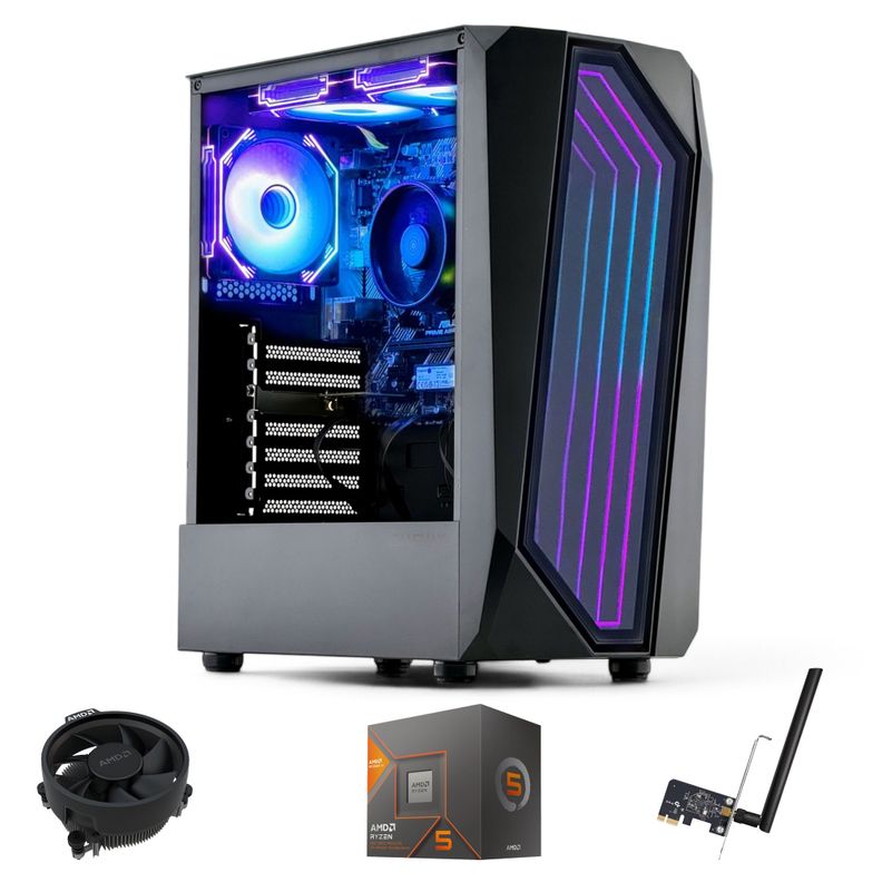 PC GAMER + MONITOR 24 + Perif: AMD RYZEN 5 8500G 16gb 1Tb 740M WiFi-1