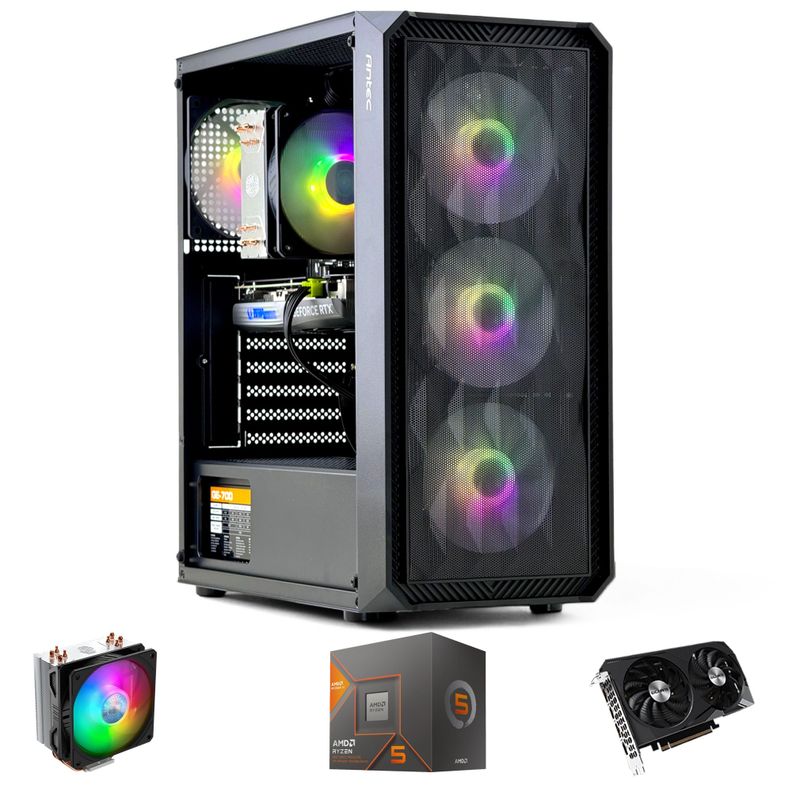 PC GAMER: AMD RYZEN 5 8400F 32gb DDR5 1Tb RTX 3060 WiFi-0