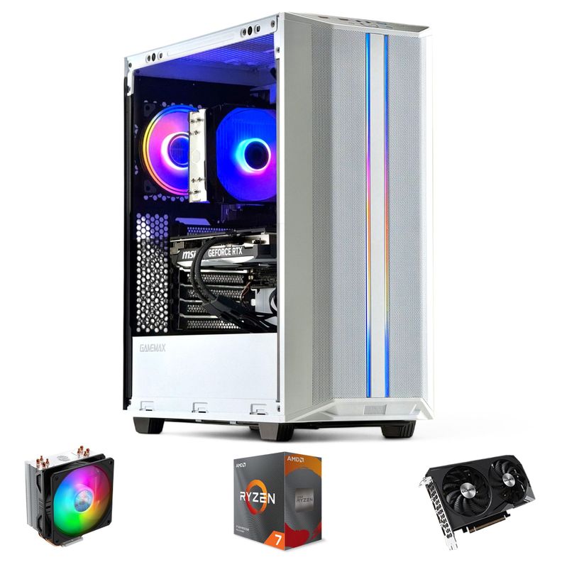 PC GAMER Blanco: AMD RYZEN 7 5700 16gb 1Tb RTX 4060 WiFi Air-0