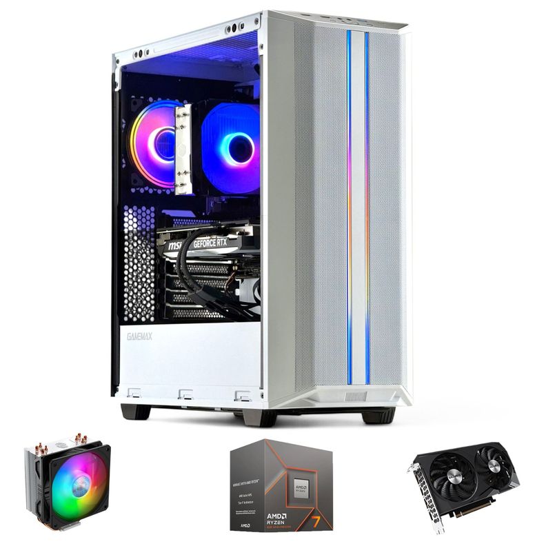 PC GAMER Blanco: AMD RYZEN 7 8700 32gb DDR5 1Tb RTX 3060 WiFi Air-0