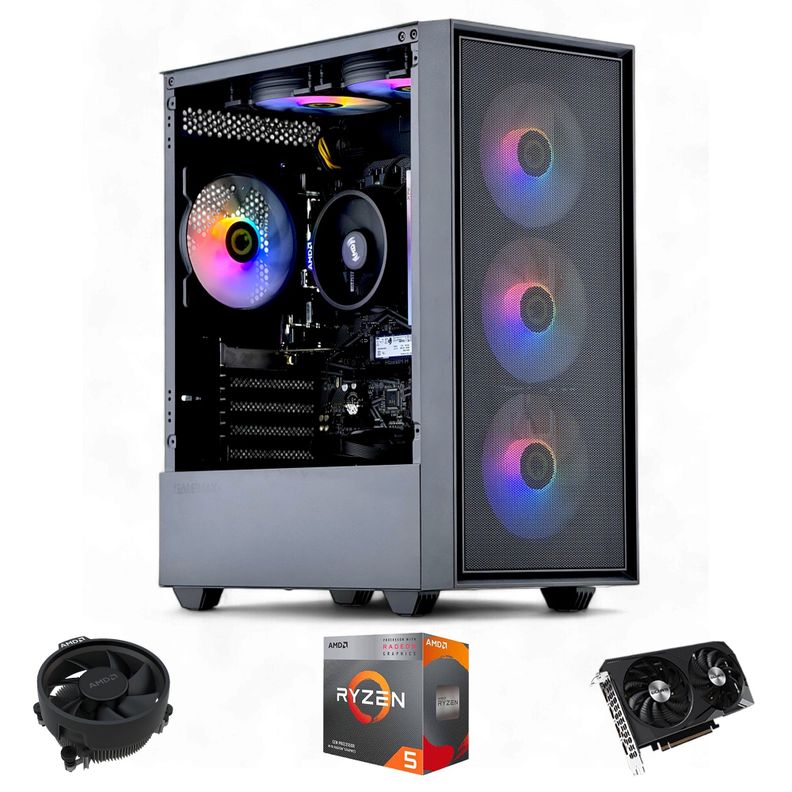 PC GAMER + MONITOR 24 + Perif: AMD RYZEN 5 5600XT 16gb 1Tb GTX 1650 WiFi 6xFAN-1