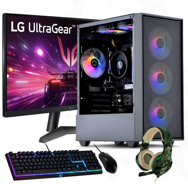 PC GAMER + MONITOR 24 + Perif: AMD RYZEN 5 5600XT 16gb 1Tb GTX 1650 WiFi 6xFAN-0