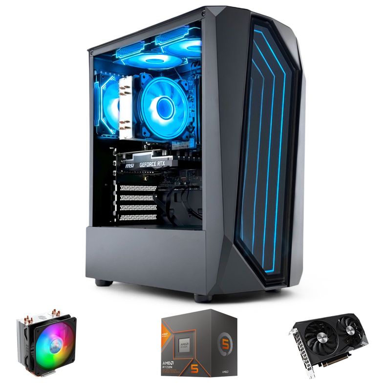 PC GAMER + MONITOR 24 + Perif: AMD RYZEN 5 8400 32gb 1Tb RTX 3050 WiFi-1