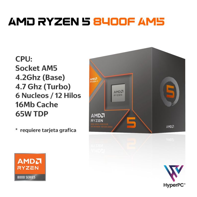 PC GAMER + MONITOR 24 + Perif: AMD RYZEN 5 8400 32gb 1Tb RTX 3050 WiFi-2