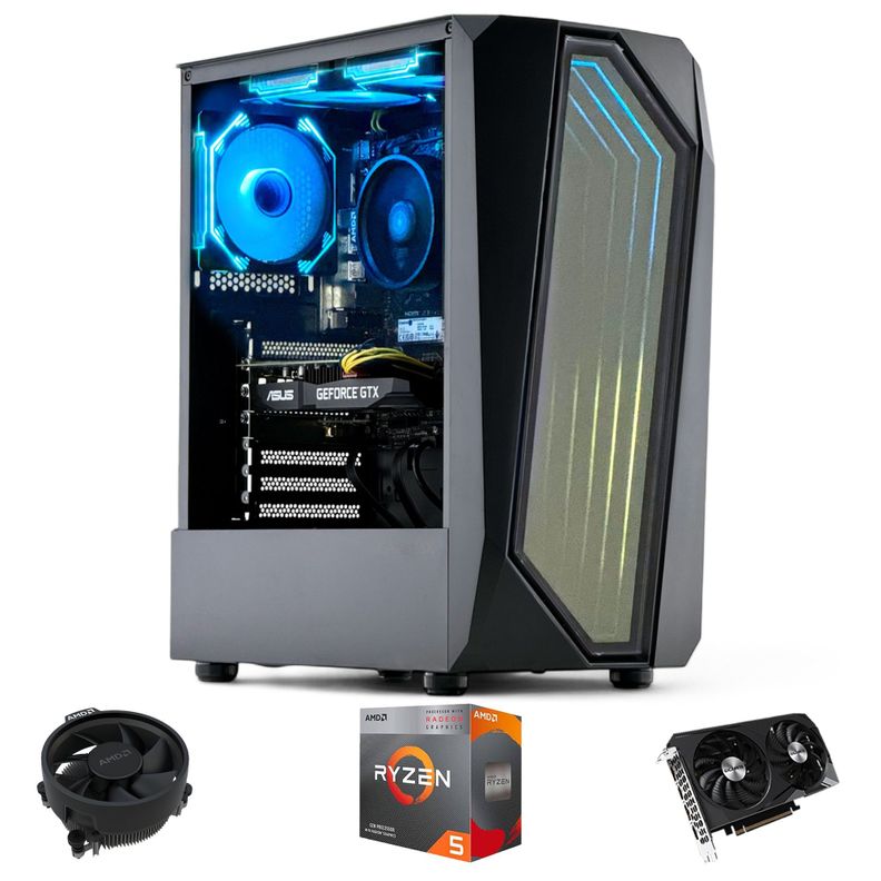 PC GAMER + MONITOR 24 + Perif: AMD RYZEN 5 5600XT 16gb 1Tb GTX 1650 WiFi-1