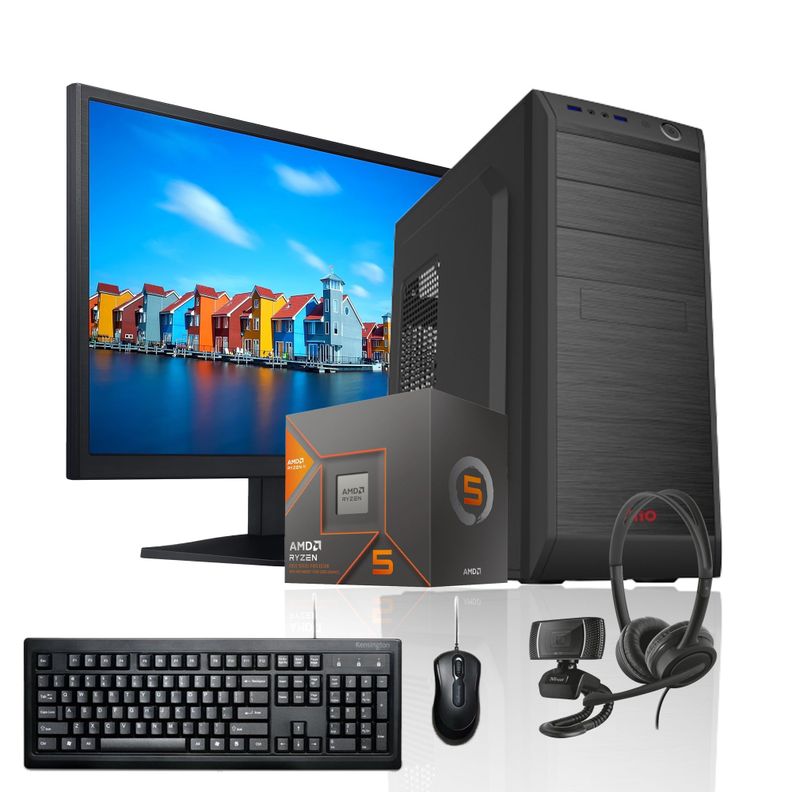 PC + MONITOR 22 + Perif: AMD RYZEN 5 8500G 16gb 500Gb Radeon 740M WiFi-0